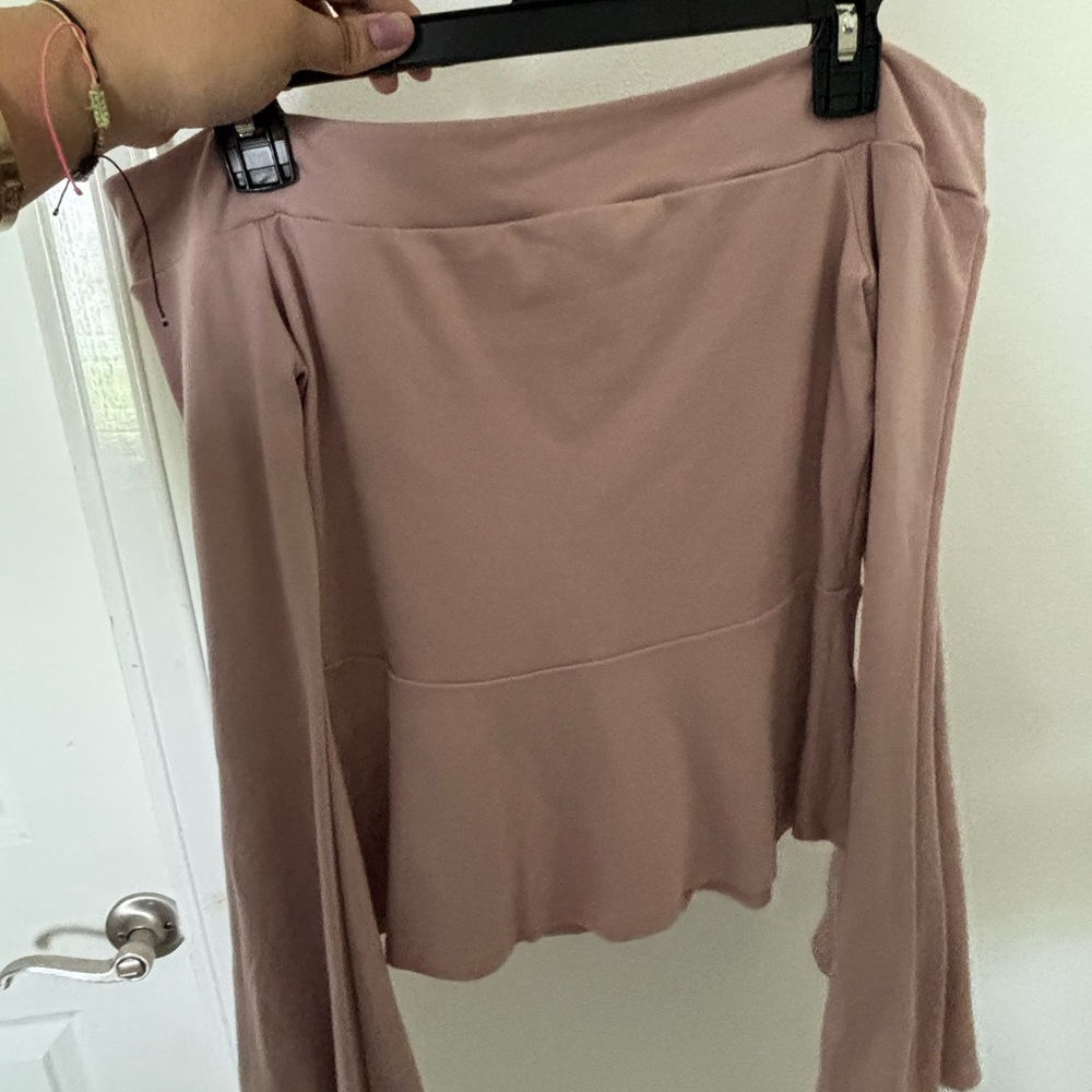 strapless bcbg pink top